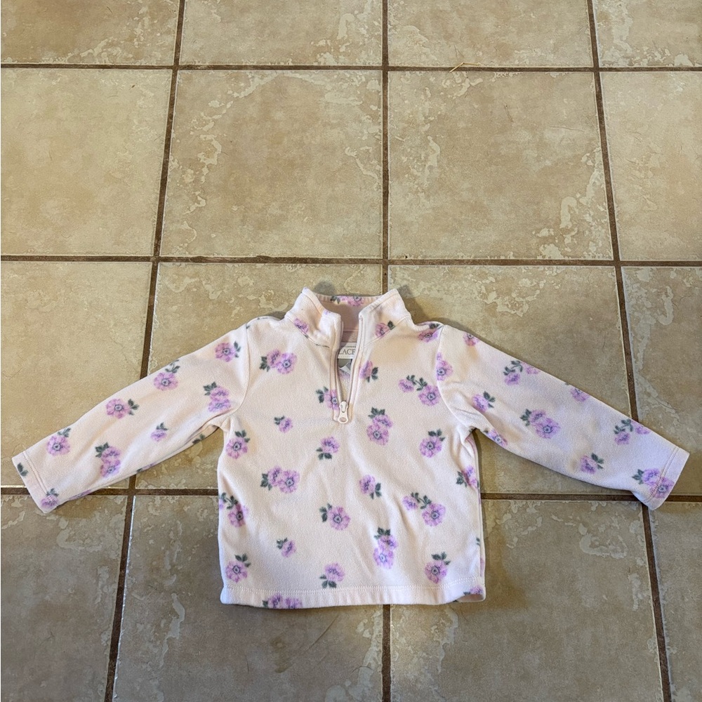 Fleece Floral Quarter-Zip Pullover